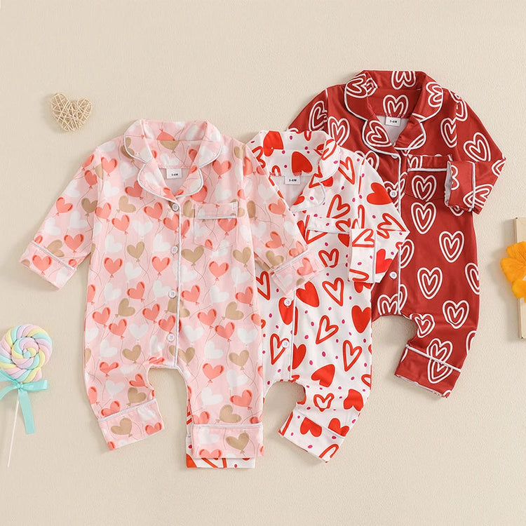 Baby Mädchen Valentinstag Strampler / Pyjama Himmelsstern