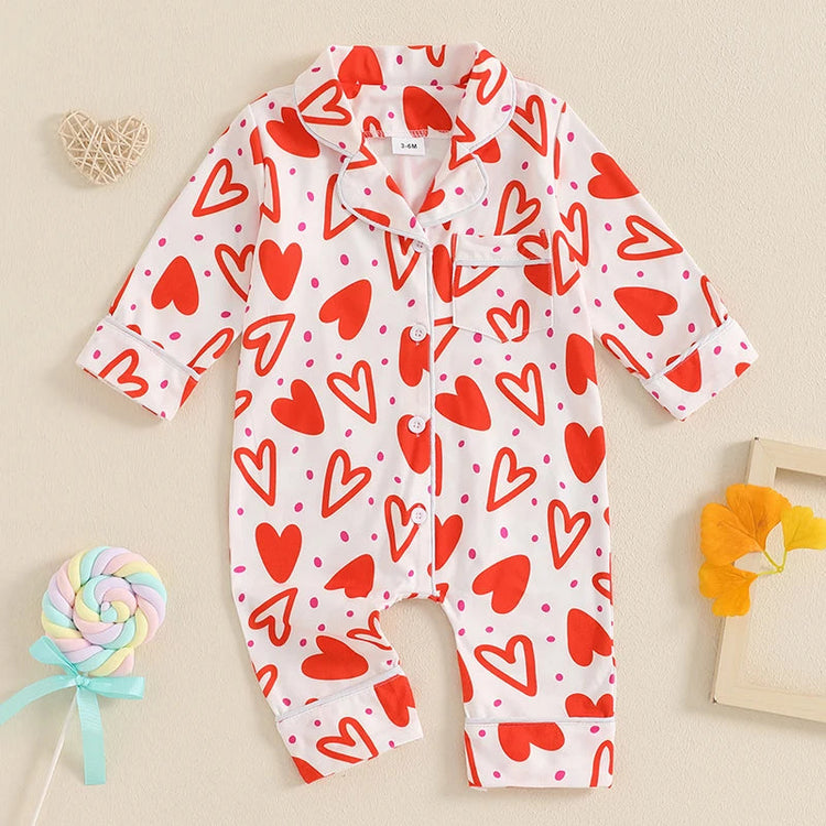 Baby Mädchen Valentinstag Strampler / Pyjama Himmelsstern