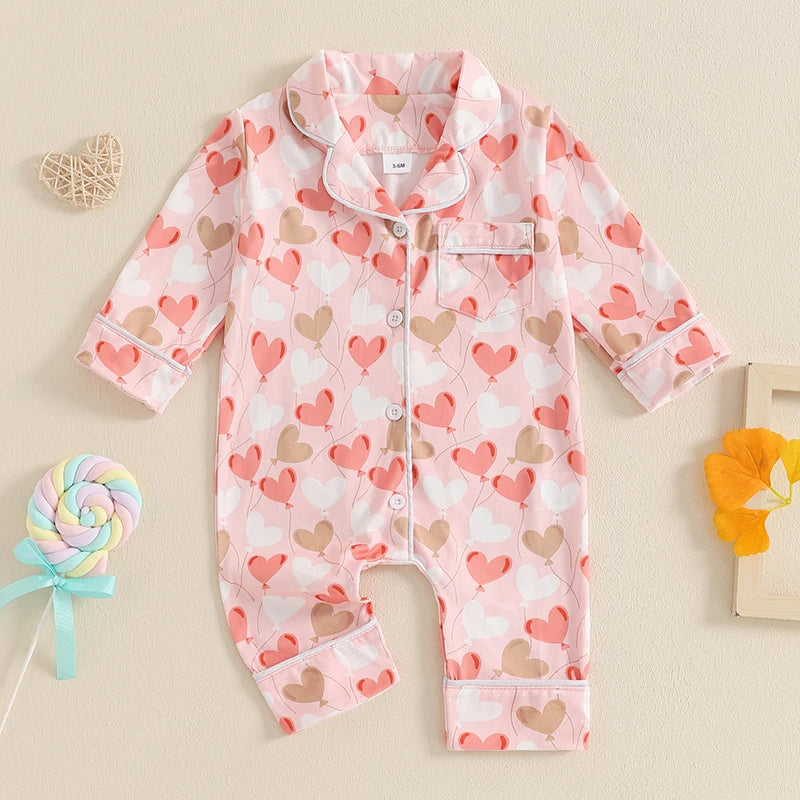 Baby Mädchen Valentinstag Strampler / Pyjama Himmelsstern