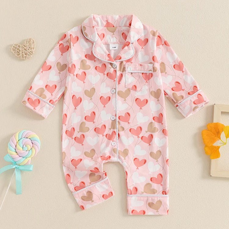 Baby Mädchen Valentinstag Strampler / Pyjama Himmelsstern