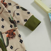 Herbstlicher Strampler mit Kuh/Pferd Druck Himmelsstern