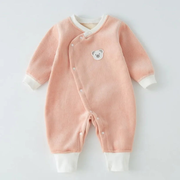 Wärmender Samt-Strampler für Baby Mädchen
