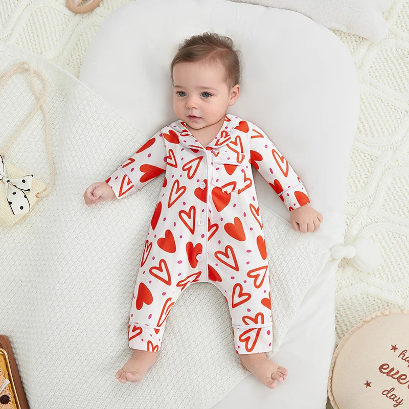 Baby Mädchen Valentinstag Strampler / Pyjama Himmelsstern