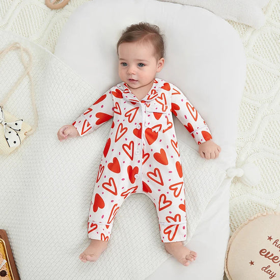 Baby Mädchen Valentinstag Strampler / Pyjama Himmelsstern